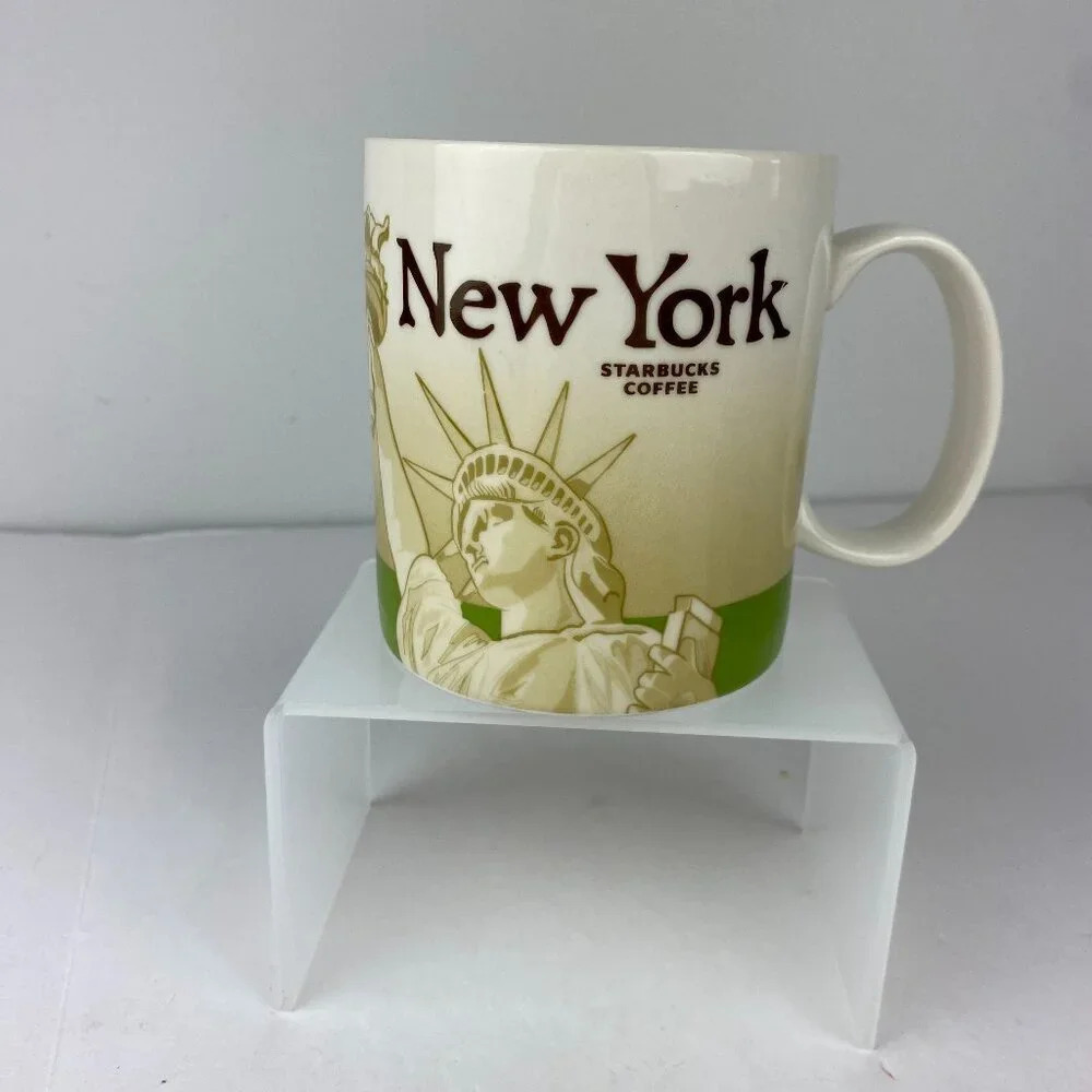 Starbucks Discontinued 2010 New York Coffee Mug Cup Collector Series 16 oz Green